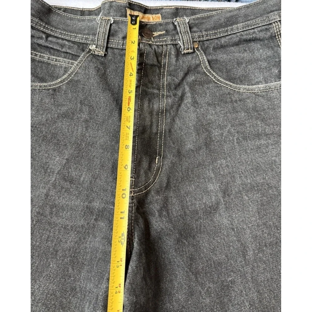 Y2K Black Baggy Denim Jorts Mens 34 Skater Hip Hop Grunge Streetwear